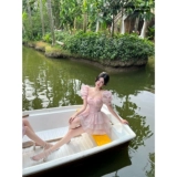 Дизайнерский летний наряд маленькой принцессы, платье, рукава фонарики, тренд сезона