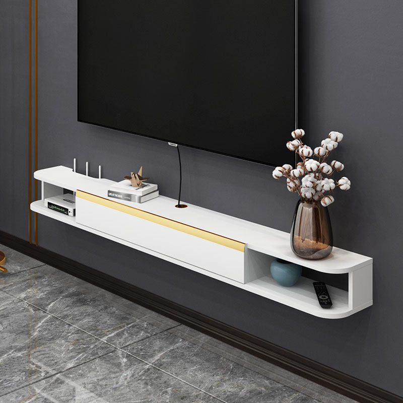 Light luxury hanging wall hanging TV cabinet ultra-thin narrow set-top box shelf simple modern TV wall decorative hanging cabinet