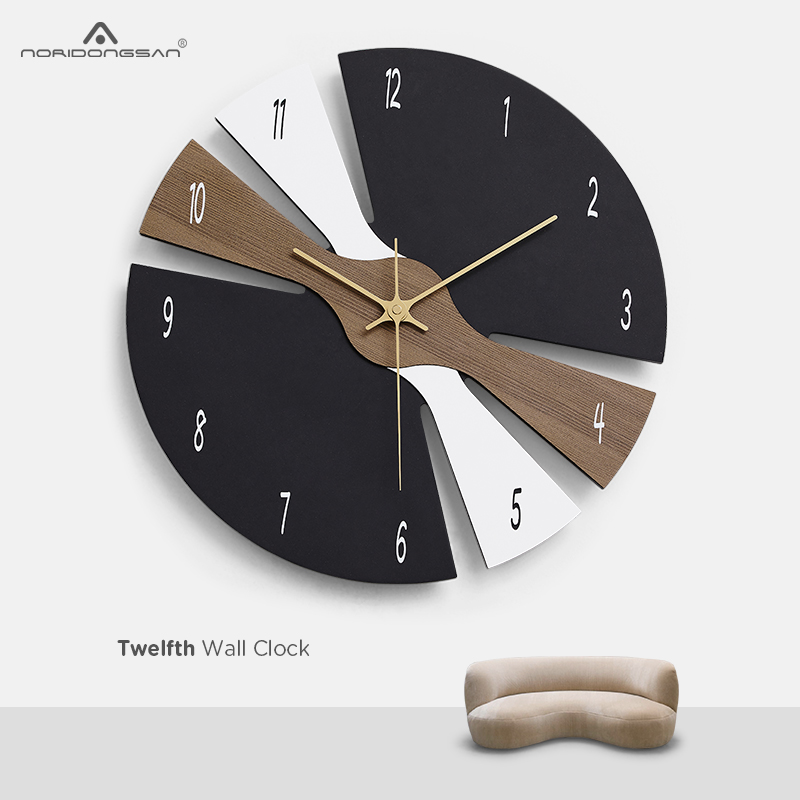 Noridongsan free from punching Nordic light extravagant hanging clock Living room Home Creative Clock Wall decorative watches