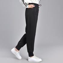 Middle-aged and elderly womens pants autumn and winter thick sports pants trousers mother pants high waist elastic casual pants
