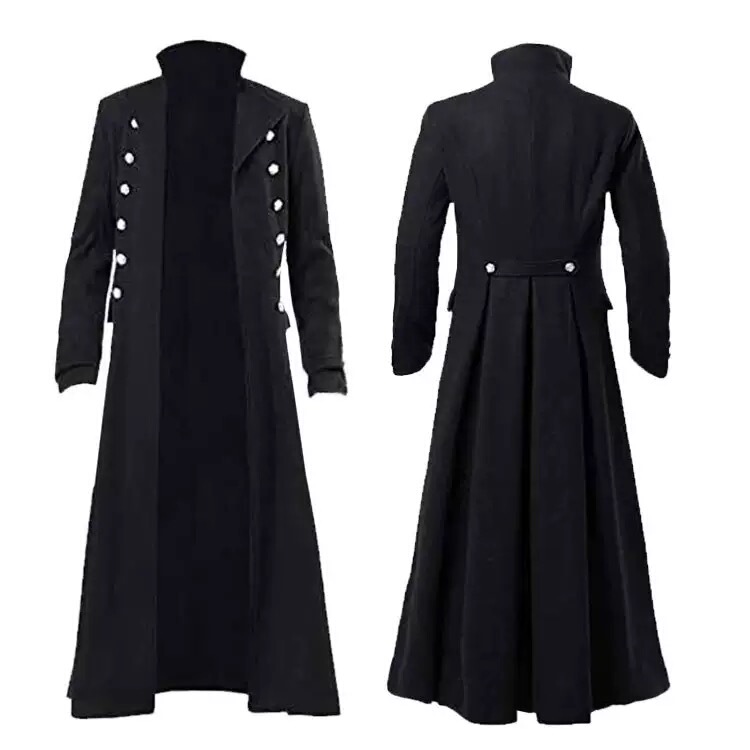 German-Style Similar Black Trench Coat Men's Windbreaker German Coat Mid-Length Leather Jacket Spring German-Style Long Men's Coat German-Style Similar Black Trench Coat Men's Windbreaker German Coat Mid-Length Leather Jacket Spring German-Style Long Men's Coat