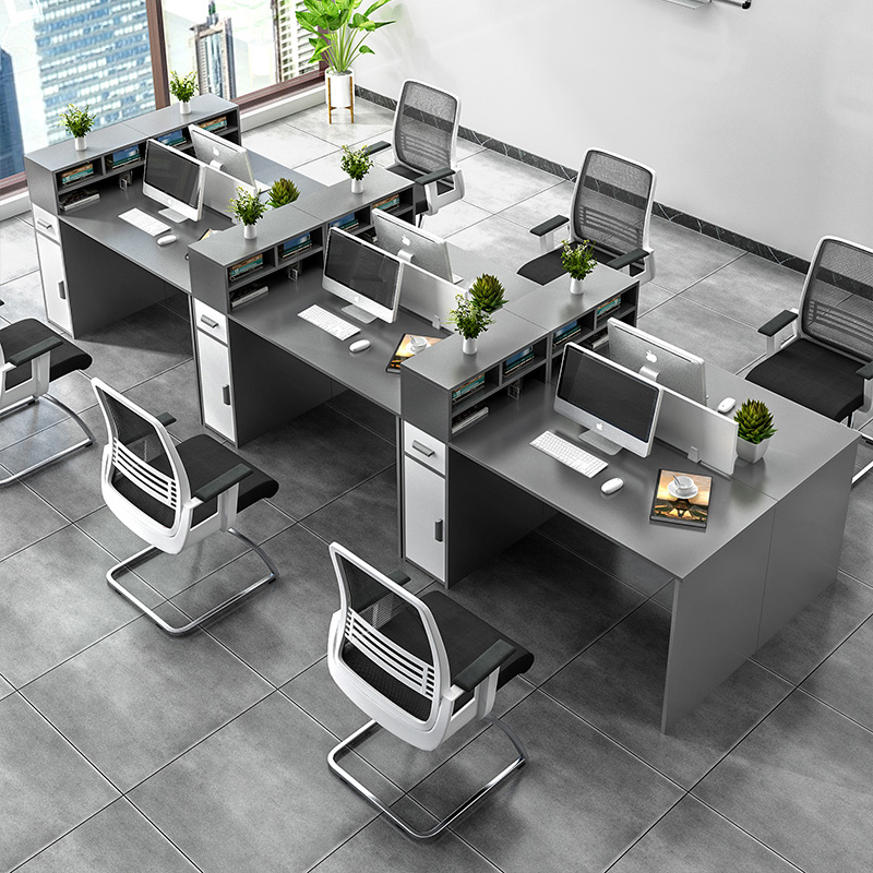 Staff office desk and chair combination 46 people simple modern office staff computer desk workstation screen card seat table