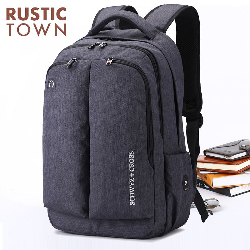 Rusty Town backpack Men's backpack Travel Junior high school student school bag Business men's computer bag Casual and lightweight