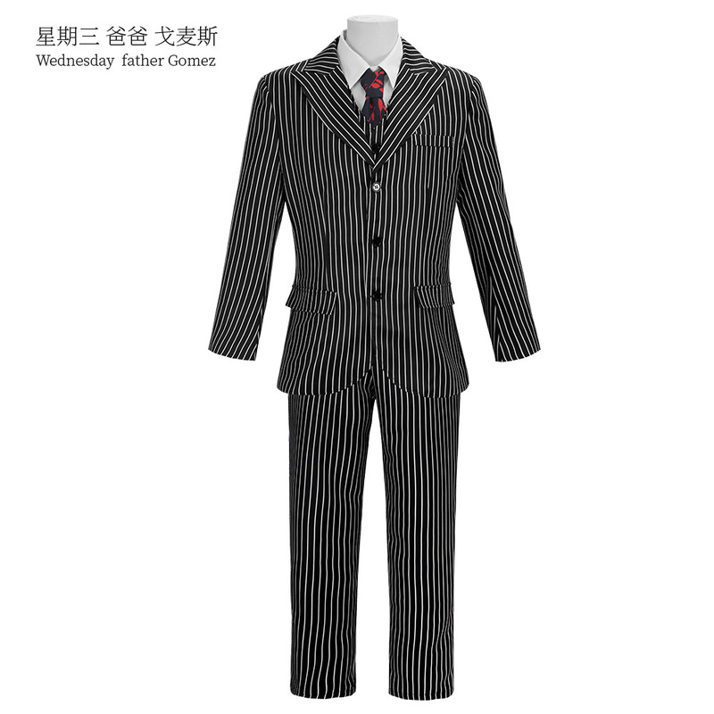 Wednesday Season 2 Dad Gomez Suit Cosplay Addams Family Halloween Party Costume