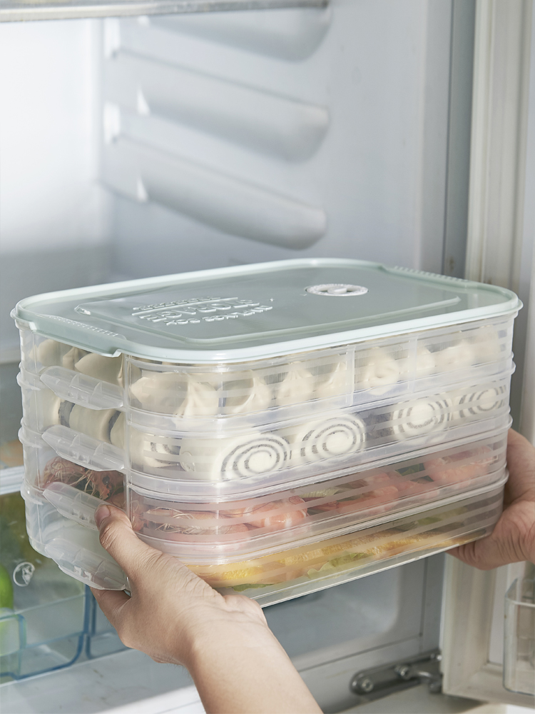 Water dumplings frozen dumplings Home Multi-layer Trays Fridge Wonton Dumplings Dumplings Dumplings Frozen Box Eggs Refreshing containing Box