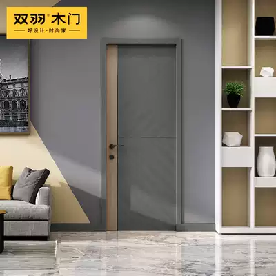 Double feather wooden door Simple fashion interior door silent bedroom door paint household solid wood composite door XKB-005