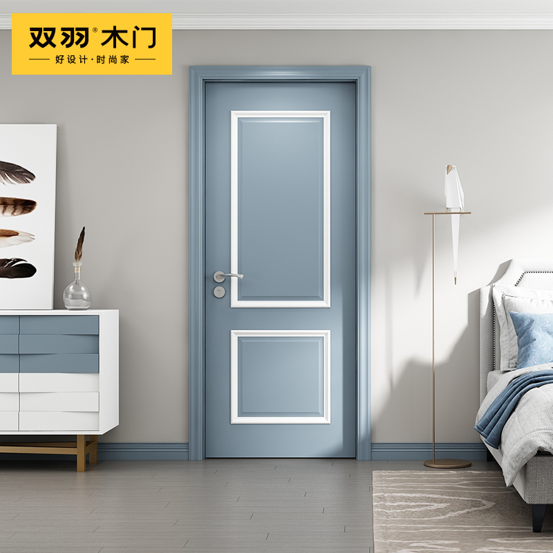 Double feather door modern American door bedroom door set door solid wood composite door PD004