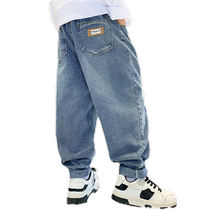 Childrens jeans boy autumn clothes casual pants 2023 new CUHK Tong Shuai Boy Han version pants 12-year-old wave