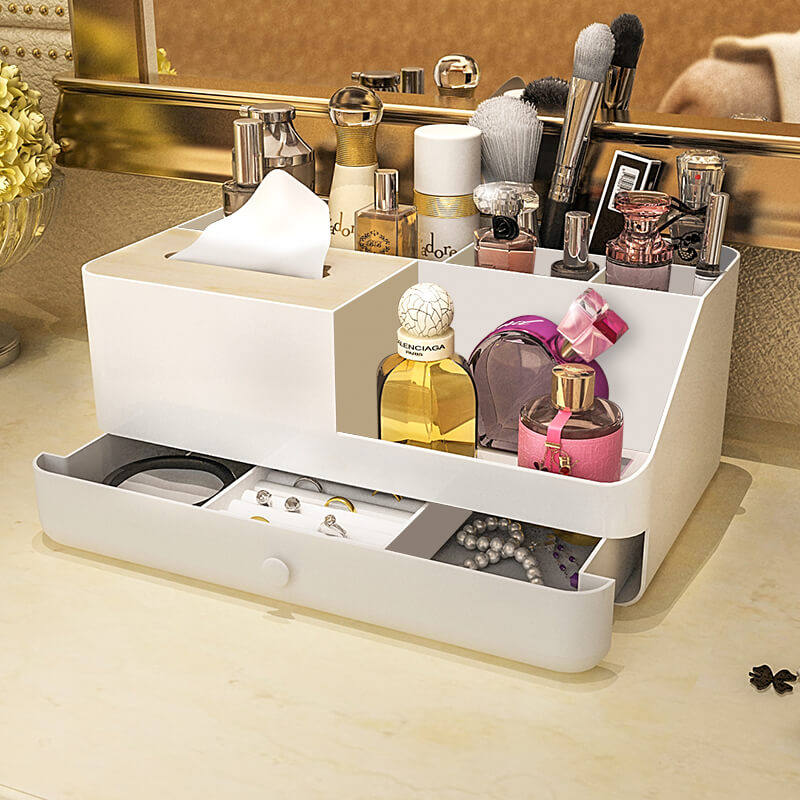 Headboard Desktop Makeup Bench Jewellery Makeup Skin Care Products Lipstick Red Remote Control Containing Box Finishing Rack Storage Box Plastic