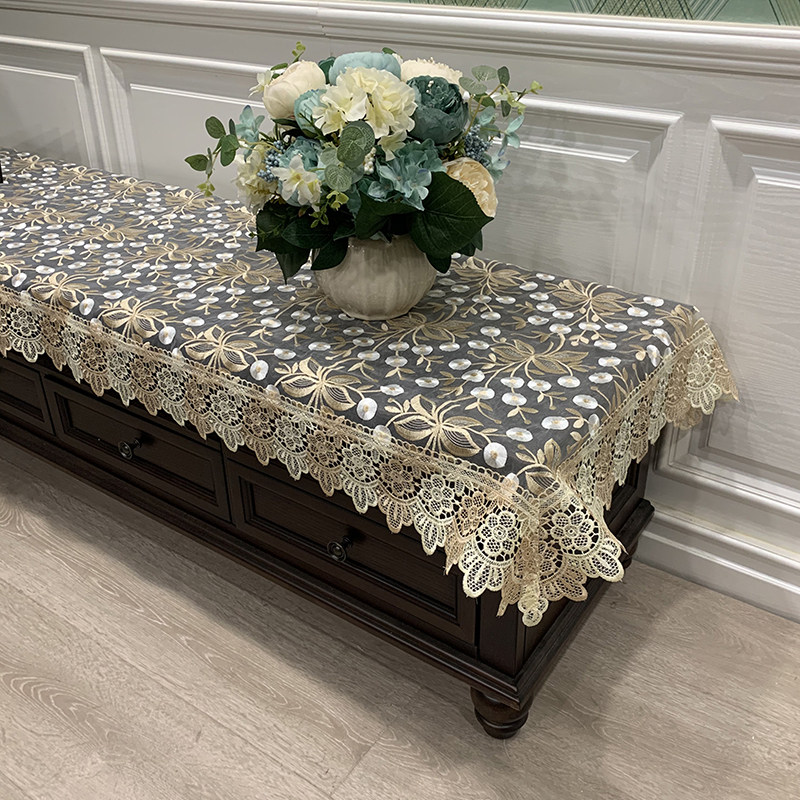 Eurostyle TV Cabinet Table Cloth Extravagant high-end cloth Lace Fields Garden Wind Five Fights Cabinet Geb Piano Dust Cover