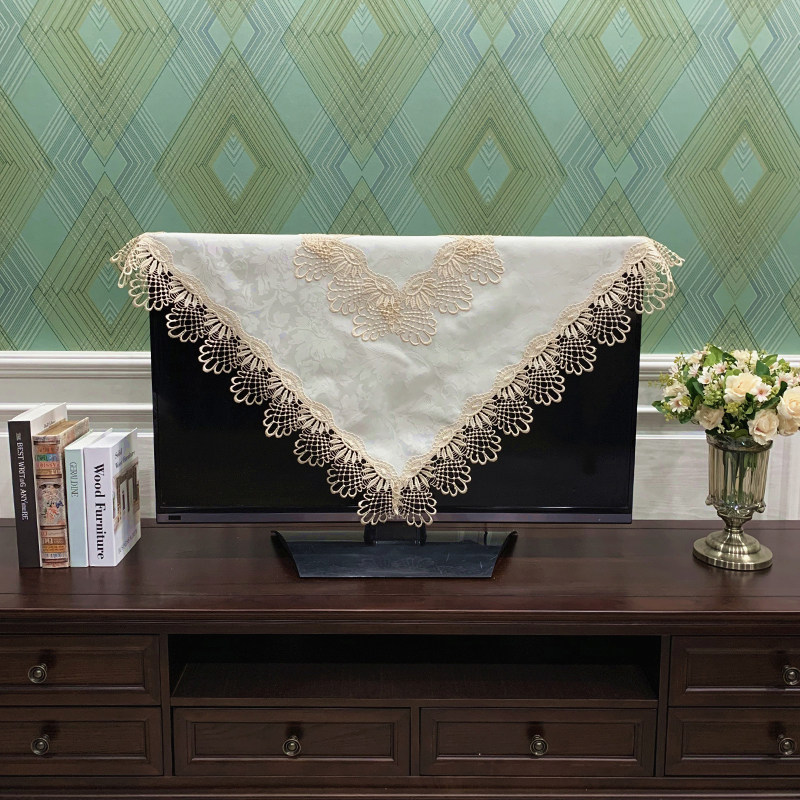 Modern minimal 55 inch TV dust cover 55 inch LCD cover cloth household mount lace cover