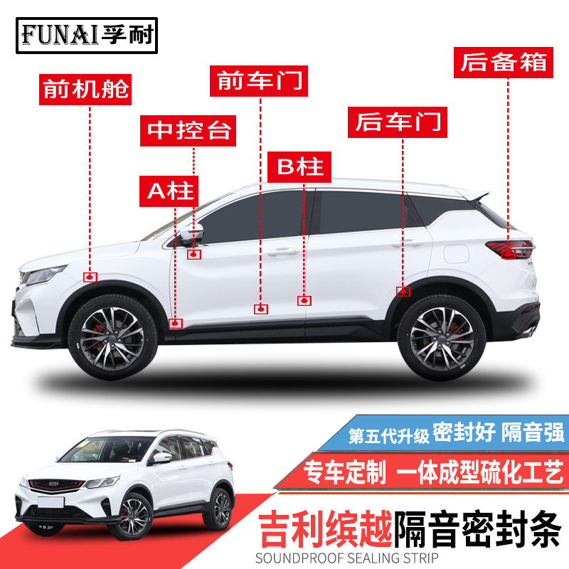 Suitable for Geely Binyue Binyue PRO sealing strip door special sound insulation strip whole car dustproof rubber strip mute modification
