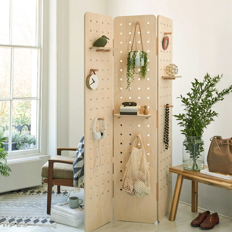 Screen hole Hole Plate Standing folding hympanic Living room Show Shelf Day Style Mobile Landing Shelve Partition