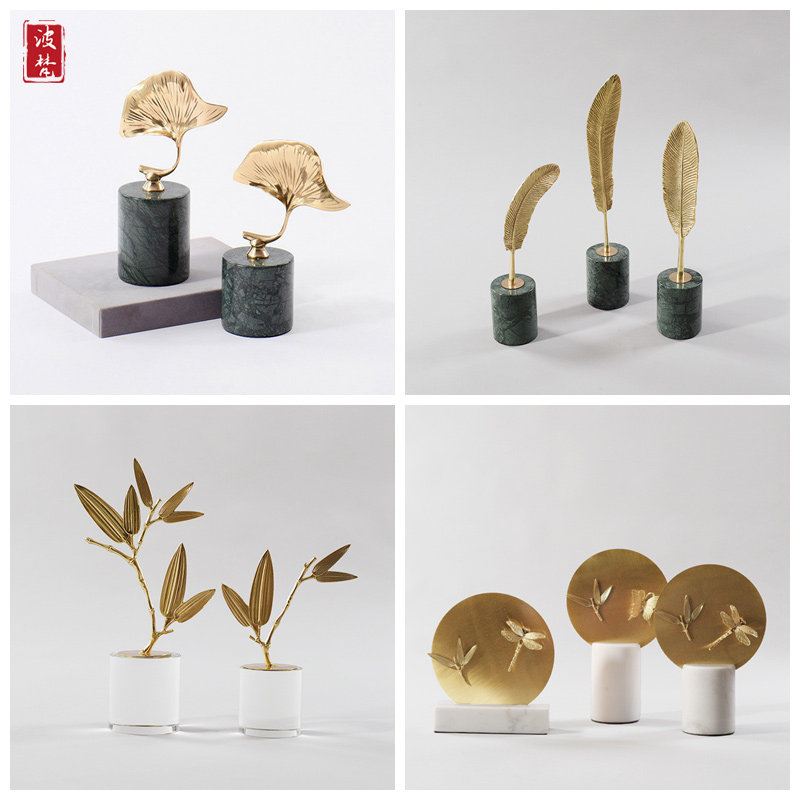 New Chinese style decoration living room porch wine cabinet coffee table decoration Nordic minimalist modern model room light luxury soft decoration