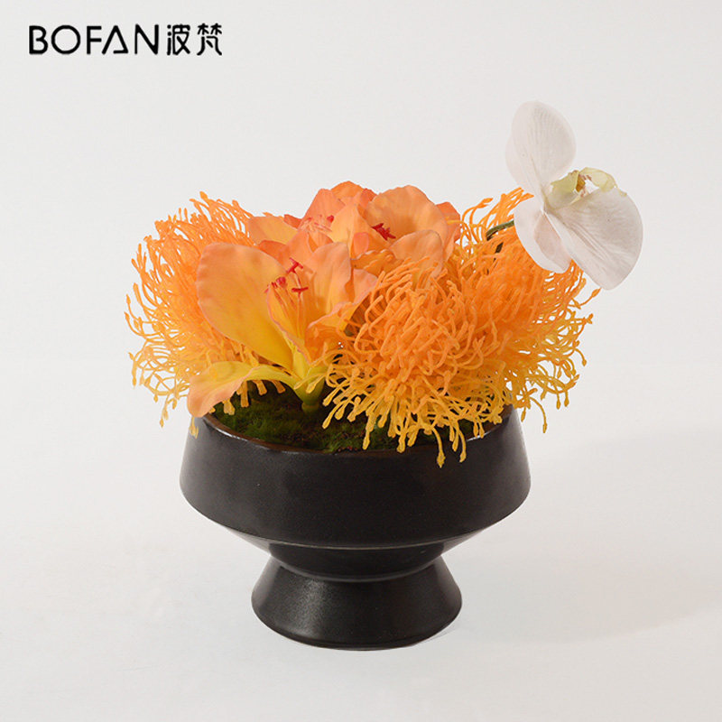 New Chinese Living Room Xuanguan Cabinet Swing Piece Tea Edge A Few Orange Blossom Art Bonsai Furnishing Hotel Sample House Display Center Soft Dress Chen set