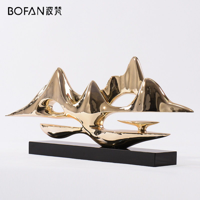 Minimalist modern Living room Abstract Fake Mountain Swing Piece Sample House Display Center Hotel Hall Light Lavish Resin Sculpture Soft Decoration Furnishing