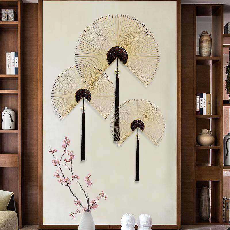 New Chinese wall decoration hanging decoration Xuanguan Wall Decoration Sofa Book Room Tea Room Iron Art Wall-mounted TV Background Wall Decoration
