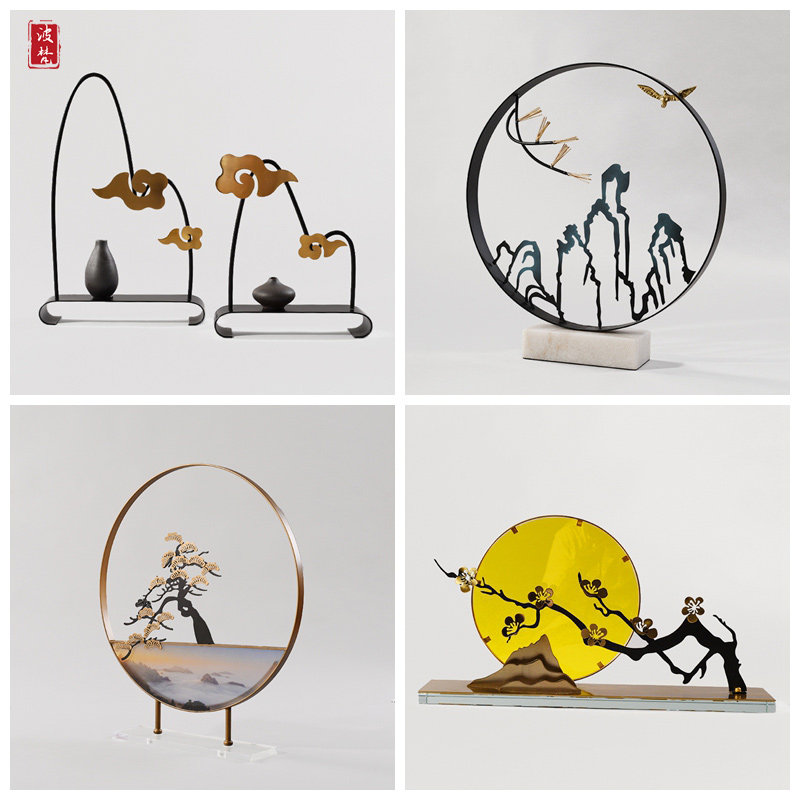 Povan Xinhuan Zen-style Living Room TV cabinet mask office software sample room creative home furnishings