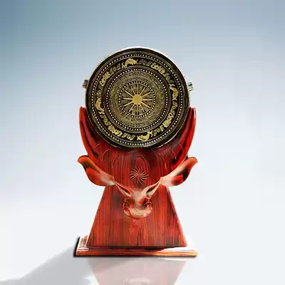 Guangxi characteristic ethnic black bronze drum 60cm pure handmade red Chunmu niu company opening ornaments business gifts