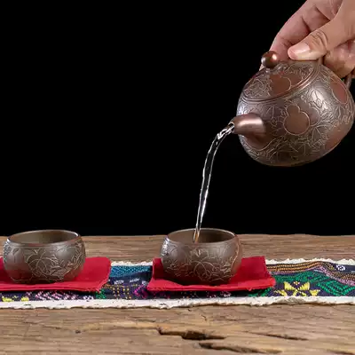 Milo Jia Qinzhou Nixing Pottery Handmade Tea Set Teapot Tea Cup 3 Piece Set Office Home Craft Gift Decoration Gift