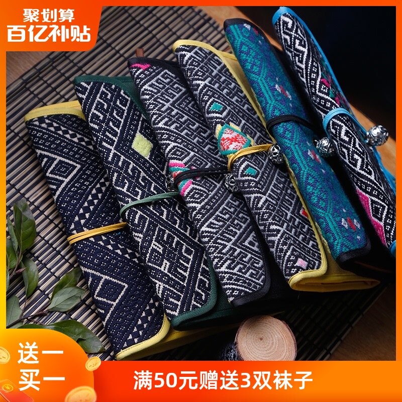 Milo armor original hand-woven brocade A5 notebook Retro literary ethnic strong brocade flower replaceable core featured gift