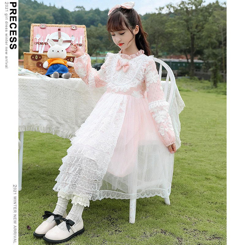 Girl Lolita Princess Dress Spring and Autumn New Girl Lori Dress Children's Princess Dress Long Sleeve Gas