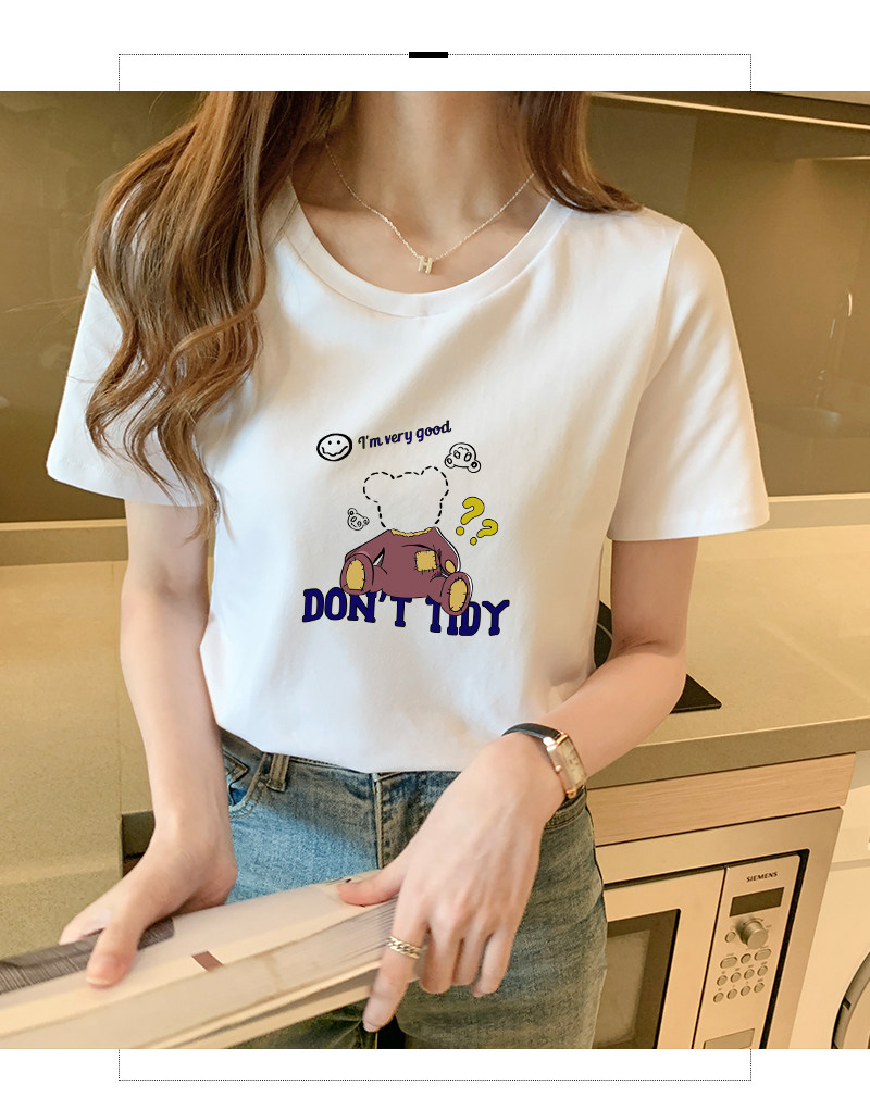 白い半袖tシャツレディースサマードレス21新しいコットンtシャツボトミングルーズ韓国バージョンイントレンディなトップス夏 65 以上節約