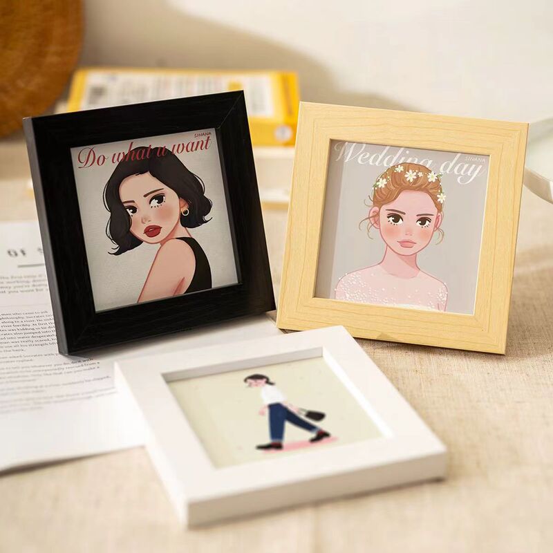 Three-Dimensional Wooden Display Stand Square Small Photo Frame Square 4inch Creative Cartoon Photo Frame Multi-Size Mini Decorative Picture Frame Three-Dimensional Wooden Display Stand Square Small Photo Frame Square 4inch Creative Cartoon Photo Frame Multi-Size Mini Decorative Picture Frame