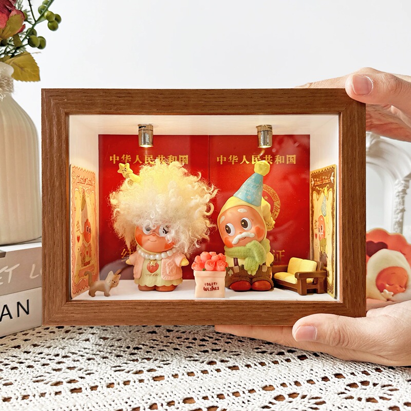 Star-Themed Heart-Pounding Blind Box Display Box Wedding Certificate Storage Photo Frame DIY Scene-Making Couple Gift