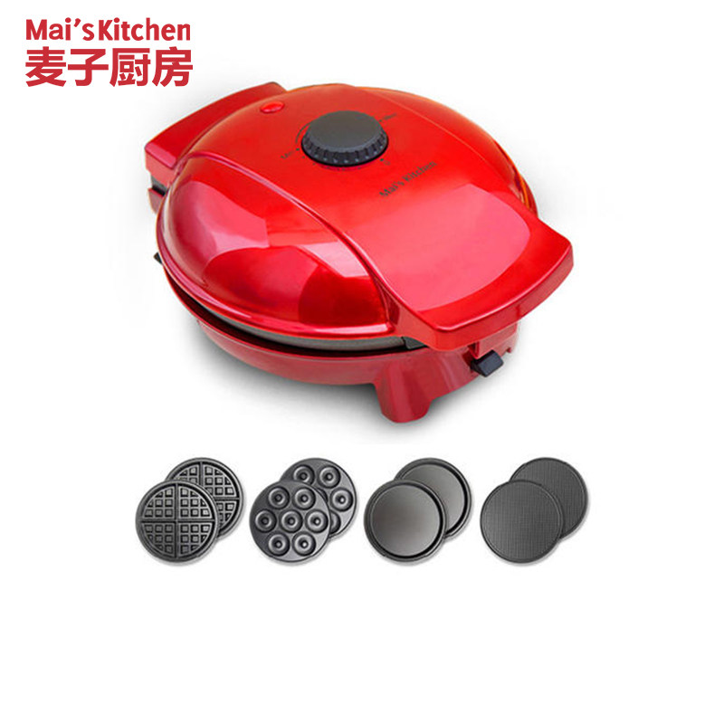 Maiskitchen Multi-function cake machine Omelet machine Waffle machine Four-in-one small red pot