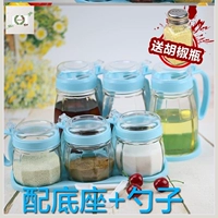 Синий 3 масляный горшок+3 приправа банка+база