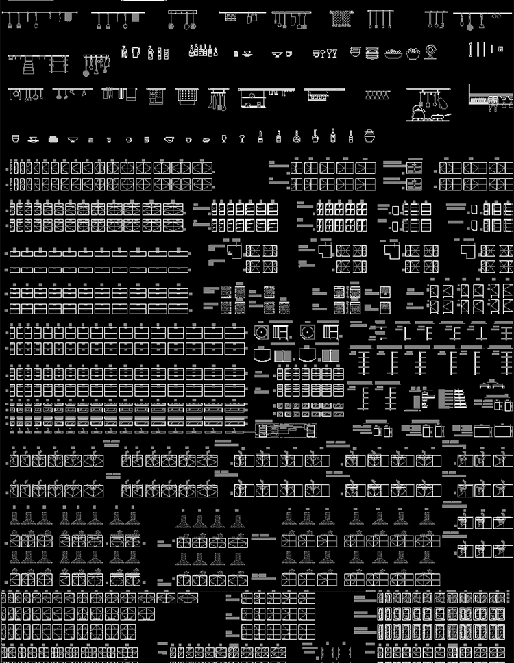 R067-CAD图库室内工装家装家具模型平立面中欧式现代施工图086-30