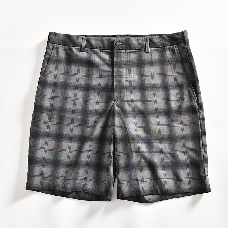European and American Foreign Trade! Golf Series! Men's Fashionable Plaid Elastic Quick-Drying Straight-Leg Sports Casual Shorts for Summer