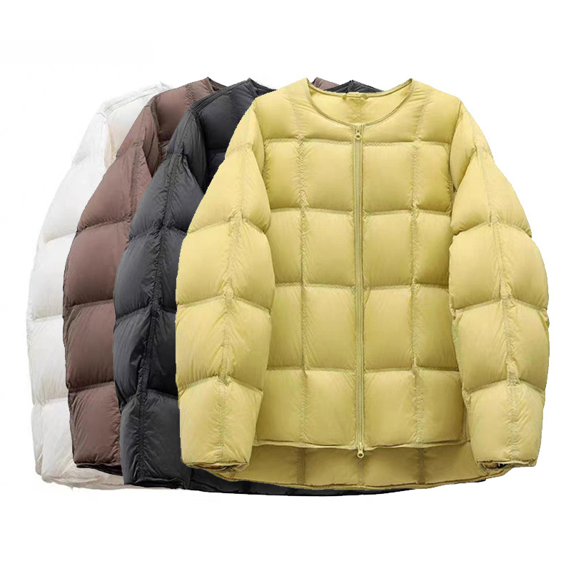 2026 New Cloud Square down Jacket Jiaxing Pinghu Women's Round Neck Short Lightweight Plaid Puffer Jacket Winter 2026 New Cloud Square down Jacket Jiaxing Pinghu Women's Round Neck Short Lightweight Plaid Puffer Jacket Winter