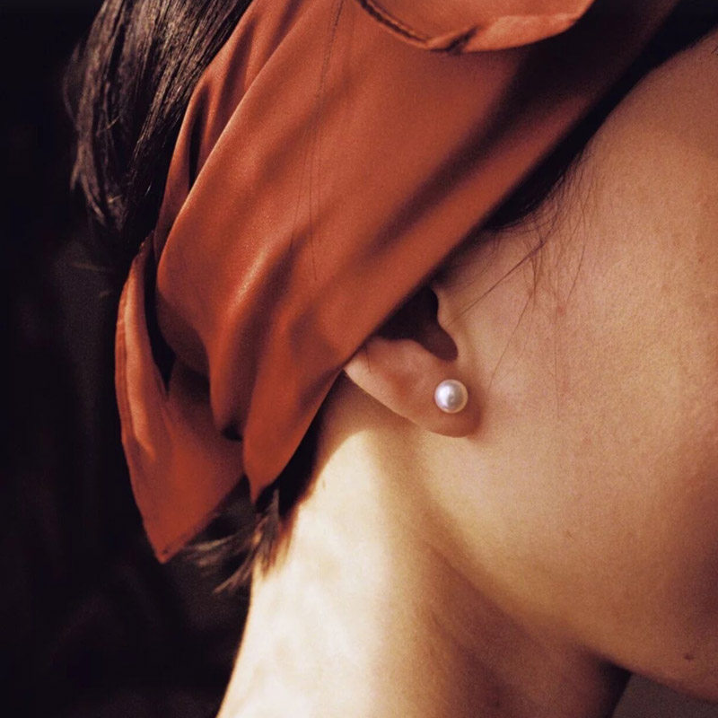 Goddess Festival natural pearl earnail 56789mm suitable for all girls wearing minima Japan-ROK 925 pure silver