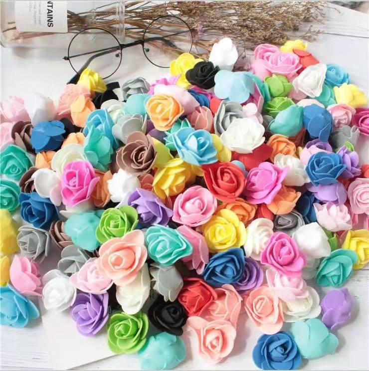 3.5cm imitation foam rose flower PE handmade decorative garland with flower fake flower whole pack 500 small flower heads