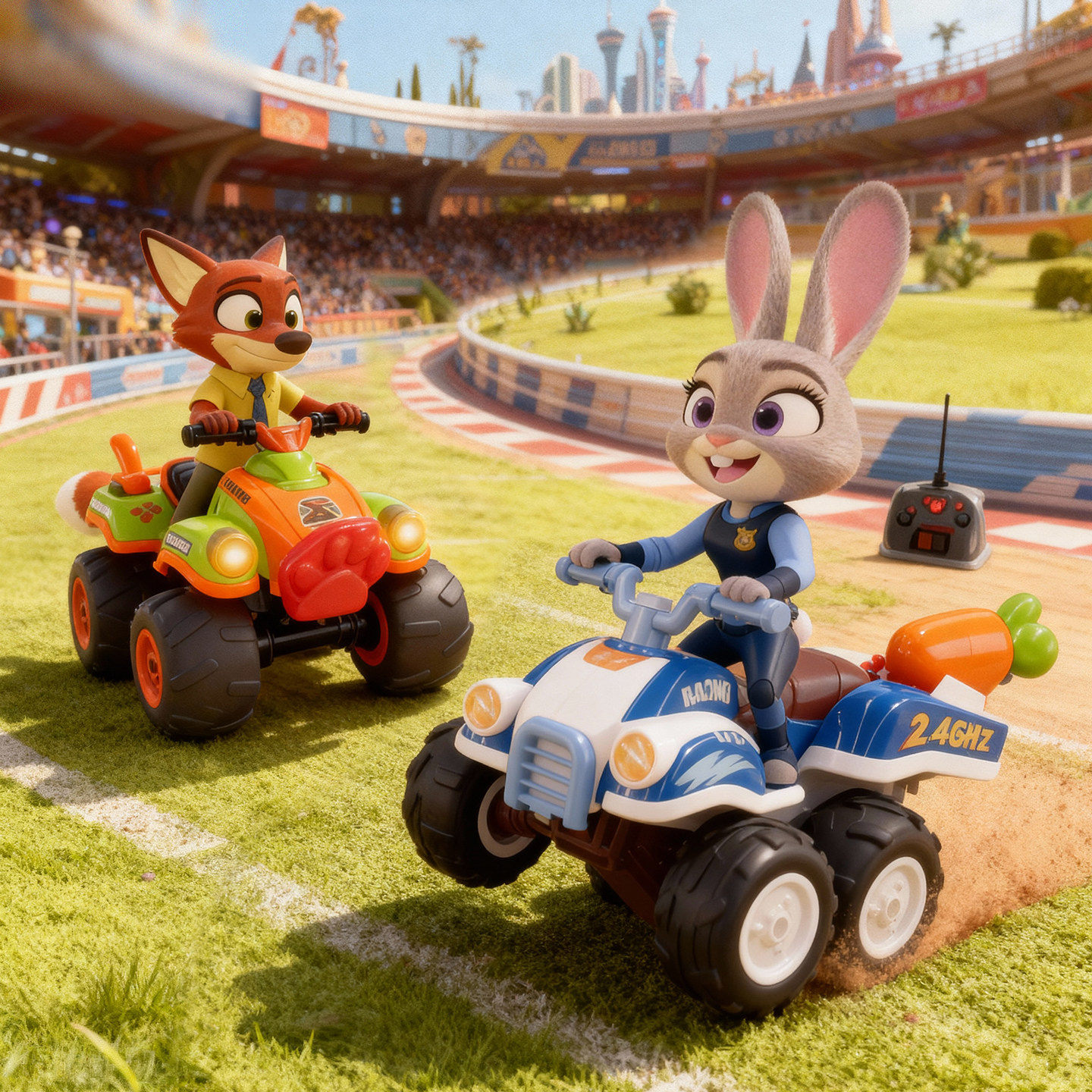 Disney Zootopia Kidsren's Remote Control Car Toy Car Beach Car Nick Judy Rc Electric Drift Racing Car