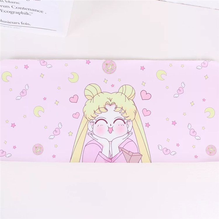 Pink beautiful girl cartoon cute long meal mat soft sister mouse mat desktop decoration mat student desk waterproof mat
