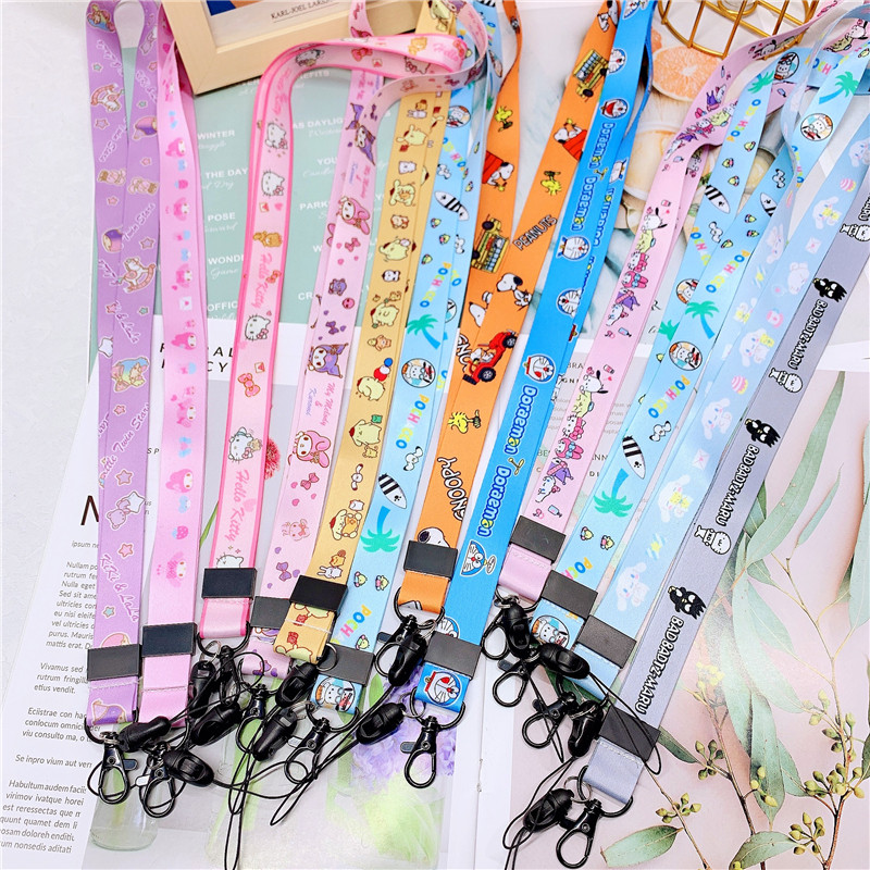 Cartoon Mobile Phone Hanging Rope Long Version Hanging Neck Rope Creative Bus Cutting Sleeve Sling Cute Student Cutting Sleeve With Hanging Rope