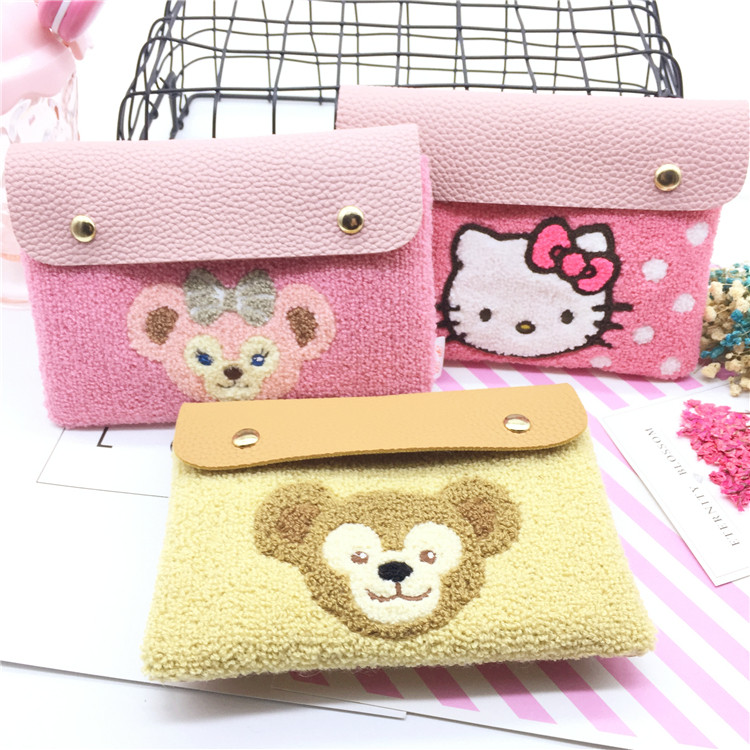 Japanese Duffy Bear Shirley Mei Bear Ben Bear Kitty Plush Mobile Phone Bag Mobile Phone Messenger Bag Cartoon PU Coin Wallet