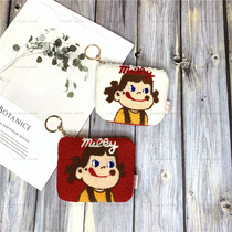 Japans No 2 milk girl coin purse pendant Zipper plush card bag Cute cartoon coin key bag