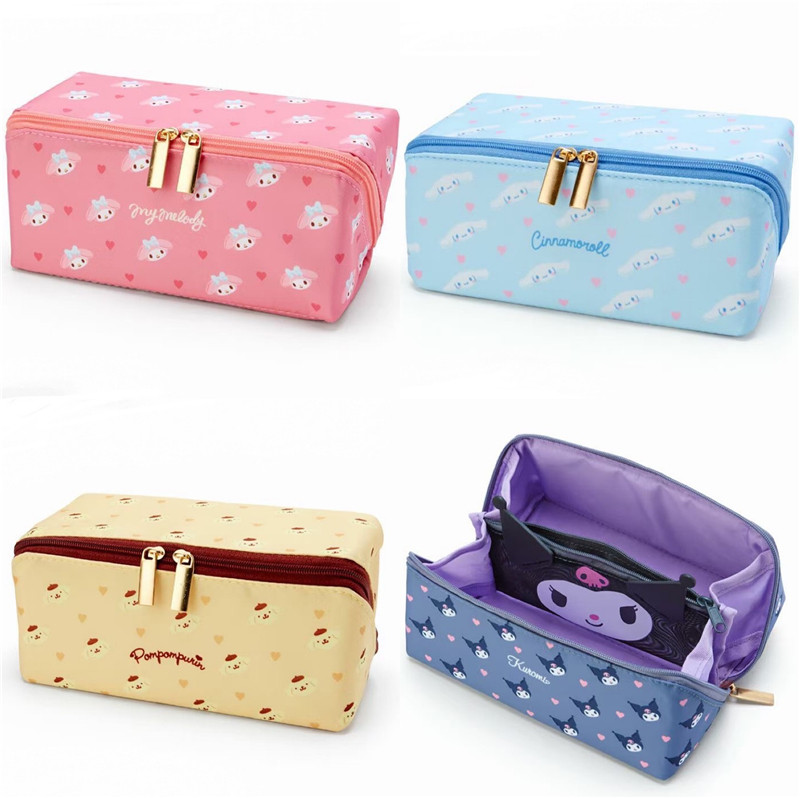 ins teen girl hearts students print pen bag multifunction mesh red makeup bag Jane about large capacity carry-on bag