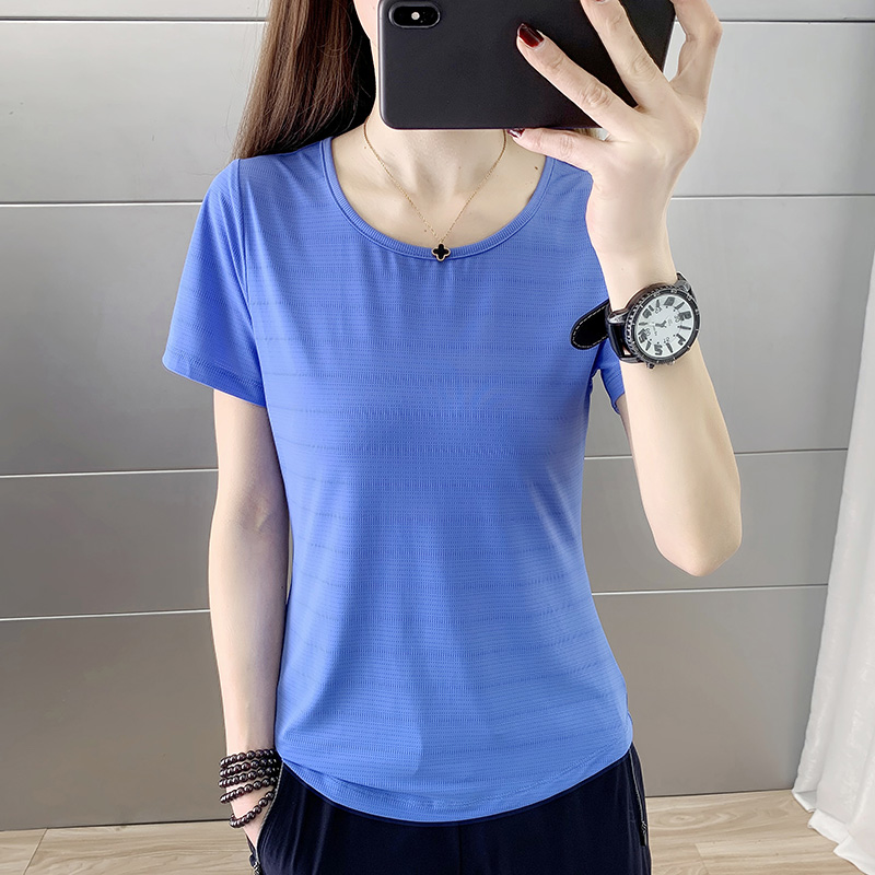 Slow dry T-shirt short sleeve summer sports fitness fitness net red menu thin sexy tight yoga suit