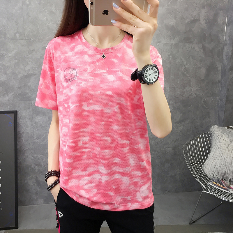 Quick-drying clothes women's short-sleeved outdoor T-shirt summer sports half-sleeves loose hiking large size fitness sweat-absorbing quick-drying clothes