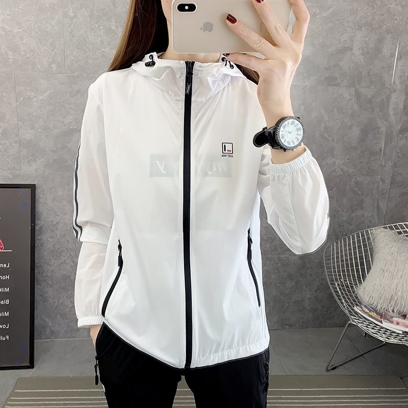 Sunscreen Lady's new anti-UV breathable long sleeves Liancap ultra-thin elastic couple jacket outdoor sunscreen