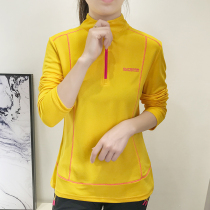 Large code T-shirt lady blouses running breathable gym Long sleeves Breathable Speed Dry Clothes Women Stand Slim Yoga Clothes