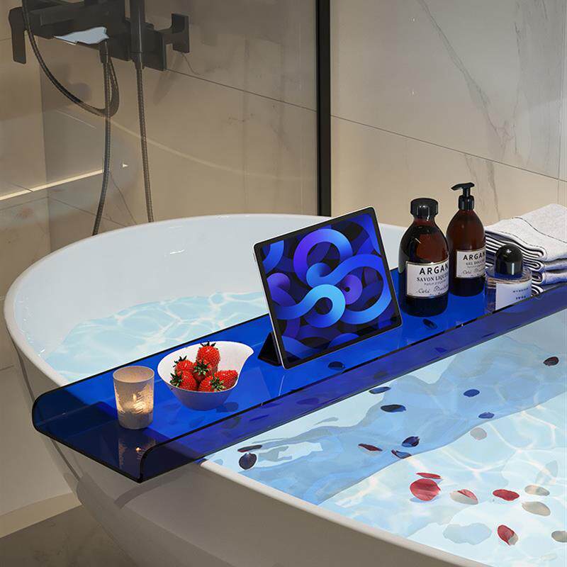 Trendy Instagram Acrylic Bathtub Shelf Bath Tray Bathroom Storage Organizer Luxury Partition Shelf