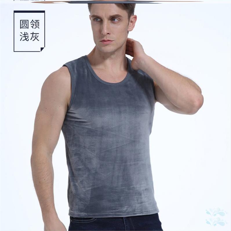 Mens trẻ 2019 cộng với cha nhung ấm vest đầu sửa chữa cơ thể dày nam ở người già người da đen x màu mùa thu / mùa đông.