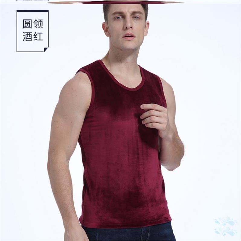 Stylish bottomshirt cha thiếu niên hai mặt nhung dày mens đồ lót cổ áo ấm vòng vest cộng nhung có thể x vai mùa thu.