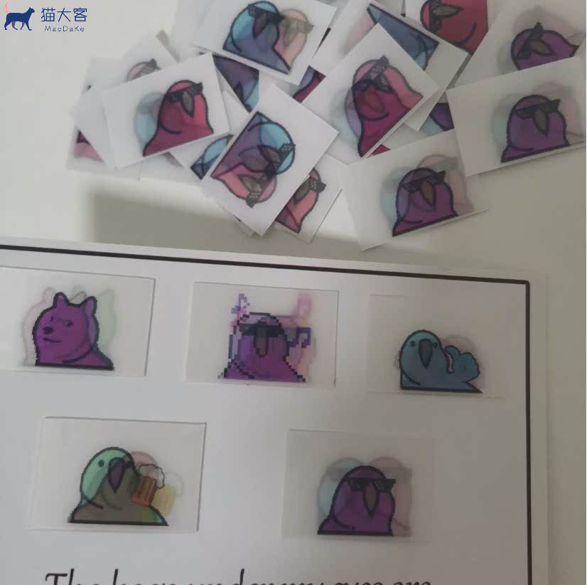 Sand sculpture parrot funny emoticon package stickers creative dynamic changeable fun bungee stickers mobile phone case decoration stickers